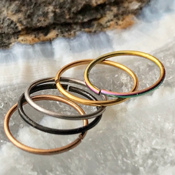 5 Seamless Nose Hoops Bendable Surgical Steel - Picture 2 of 8